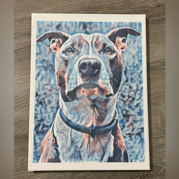 Colorful “Pitty” dog canvas sign - Picture 1 of 1